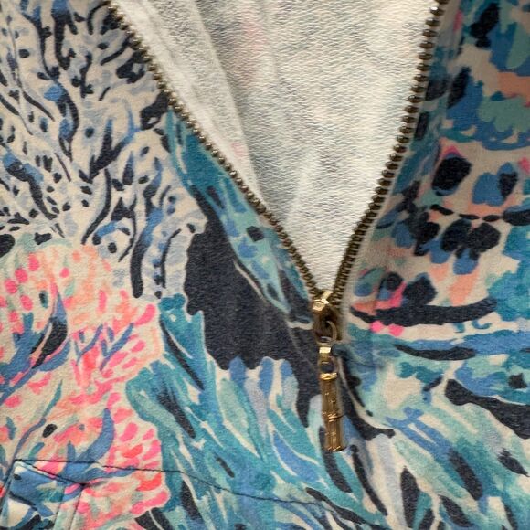 Lilly Pulitzer Sweatshirt Womens Small Skipper Popover 1/2 Zip Pullover Stretch - Picture 3 of 8